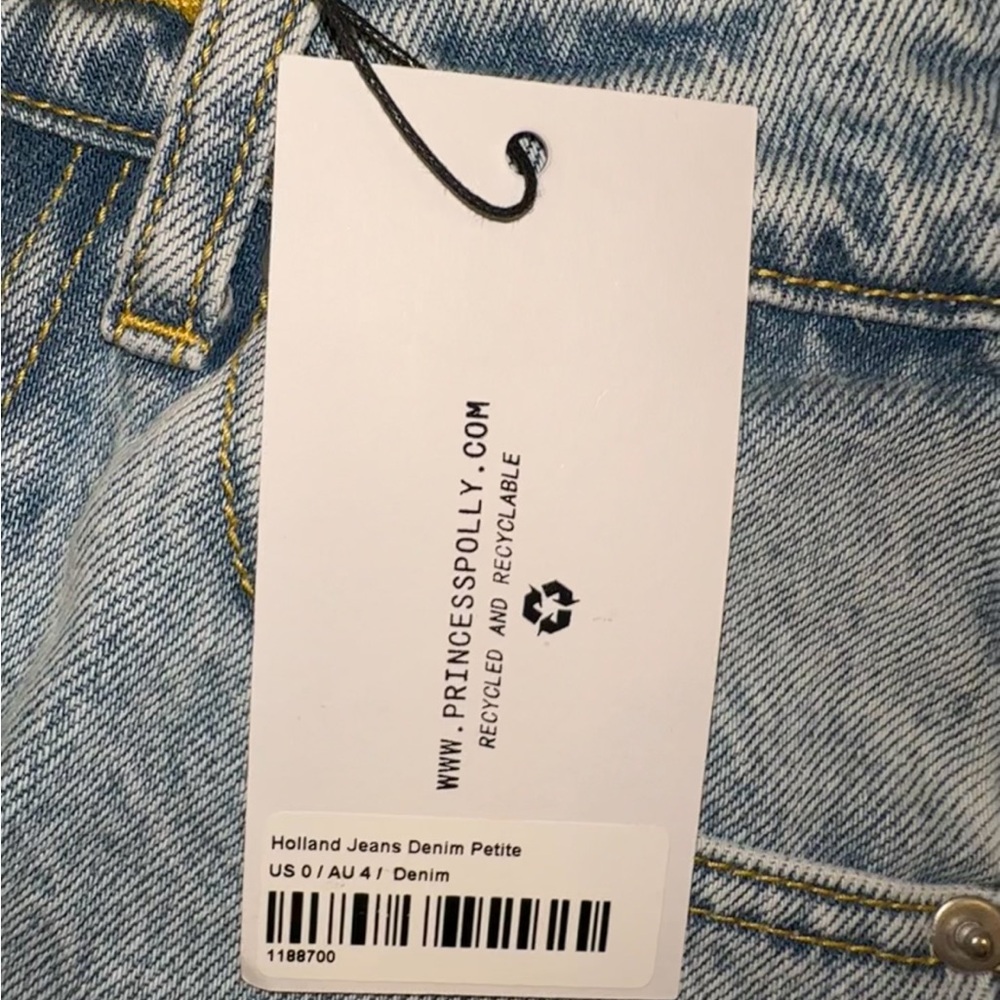 Princess Polly Light Blue Denim Pants - Picture 3 of 6